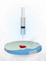 Vaccination of Zimbabwe, injection of a syringe into a map of Zimbabwe. vector