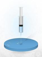 Vaccination of Tonga, injection of a syringe into a map of Tonga. vector