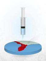 Vaccination of Florida, injection of a syringe into a map of Florida. vector