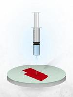 Vaccination of Nebraska, injection of a syringe into a map of Nebraska. vector