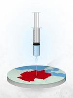 Vaccination of Germany, injection of a syringe into a map of Germany. vector