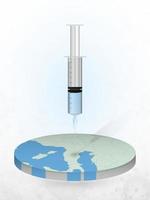 Vaccination of San Marino, injection of a syringe into a map of San Marino. vector