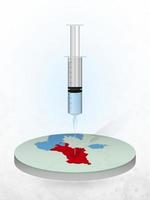 Vaccination of Turkmenistan, injection of a syringe into a map of Turkmenistan. vector