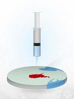 Vaccination of West Virginia, injection of a syringe into a map of West Virginia. vector