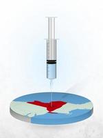 Vaccination of New York, injection of a syringe into a map of New York. vector