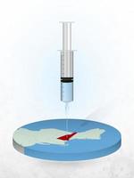 Vaccination of New Hampshire, injection of a syringe into a map of New Hampshire. vector