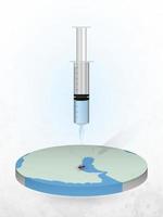 Vaccination of Qatar, injection of a syringe into a map of Qatar. vector