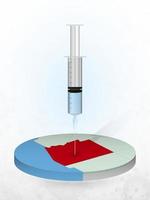 Vaccination of Arizona, injection of a syringe into a map of Arizona. vector