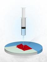 Vaccination of Washington, injection of a syringe into a map of Washington. vector