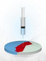 Vaccination of California, injection of a syringe into a map of California. vector