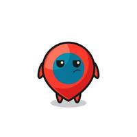 cute location symbol character with suspicious expression vector