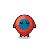 the lazy gesture of location symbol cartoon character vector