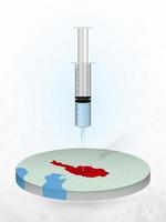 Vaccination of Austria, injection of a syringe into a map of Austria. vector