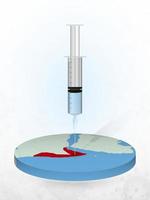 Vaccination of Somalia, injection of a syringe into a map of Somalia. vector