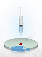 Vaccination of Moldova, injection of a syringe into a map of Moldova. vector