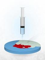 Vaccination of South Africa, injection of a syringe into a map of South Africa. vector