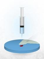 Vaccination of Sri Lanka, injection of a syringe into a map of Sri Lanka. vector