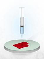 Vaccination of Utah, injection of a syringe into a map of Utah. vector