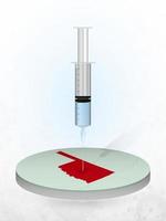 Vaccination of Oklahoma, injection of a syringe into a map of Oklahoma. vector