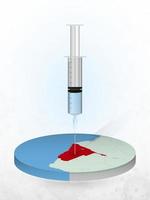 Vaccination of Namibia, injection of a syringe into a map of Namibia. vector