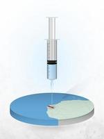 Vaccination of Gambia, injection of a syringe into a map of Gambia. vector