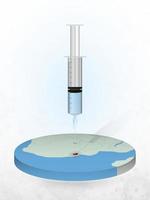 Vaccination of Swaziland, injection of a syringe into a map of Swaziland. vector