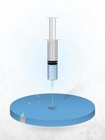 Vaccination of Fiji, injection of a syringe into a map of Fiji. vector