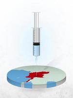 Vaccination of Myanmar, injection of a syringe into a map of Myanmar. vector