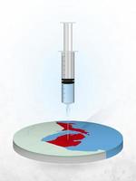 Vaccination of Michigan, injection of a syringe into a map of Michigan. vector