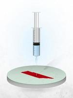 Vaccination of Tennessee, injection of a syringe into a map of Tennessee. vector