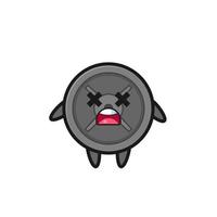 the dead barbell plate mascot character vector