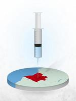 Vaccination of Angola, injection of a syringe into a map of Angola. vector