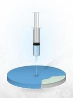 Vaccination of Cape Verde, injection of a syringe into a map of Cape Verde. vector