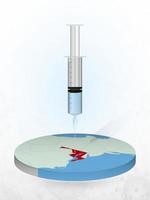 Vaccination of Maryland, injection of a syringe into a map of Maryland. vector