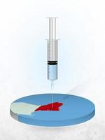 Vaccination of Maine, injection of a syringe into a map of Maine. vector