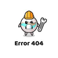 error 404 with the cute marble toy mascot vector