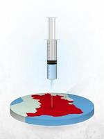 Vaccination of Brazil, injection of a syringe into a map of Brazil. vector