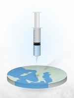 Vaccination of Vatican City, injection of a syringe into a map of Vatican City. vector