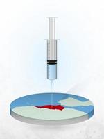 Vaccination of Morocco, injection of a syringe into a map of Morocco. vector