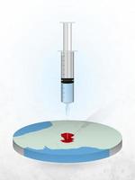 Vaccination of Paraguay, injection of a syringe into a map of Paraguay. vector