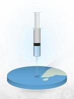 Vaccination of Maldives, injection of a syringe into a map of Maldives. vector