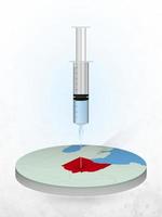 Vaccination of Ohio, injection of a syringe into a map of Ohio. vector