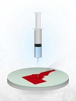 Vaccination of Idaho, injection of a syringe into a map of Idaho. vector