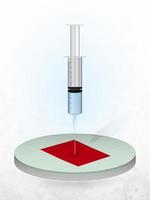 Vaccination of Colorado, injection of a syringe into a map of Colorado. vector