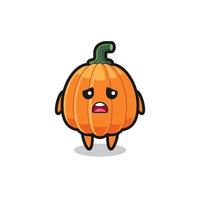 disappointed expression of the pumpkin cartoon vector