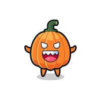 ilustración del personaje de la mascota de la calabaza malvada vector