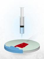 Vaccination of Alabama, injection of a syringe into a map of Alabama. vector