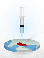 Vaccination of Bulgaria, injection of a syringe into a map of Bulgaria. vector
