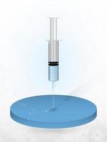 Vaccination of Samoa, injection of a syringe into a map of Samoa. vector