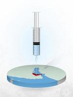 Vaccination of United Arab Emirates, injection of a syringe into a map of United Arab Emirates. vector